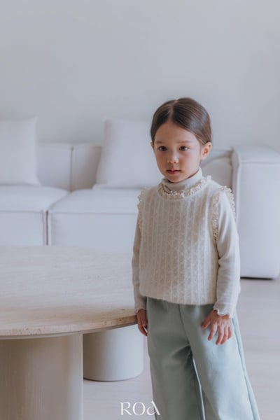 ROA24｜(80cm-120cm) 3色荷葉滾邊高領素色上衣12