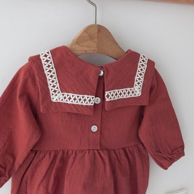 LEMONADE21｜(55cm-85cm) 2色滾邊翻領包屁衣含帽子17