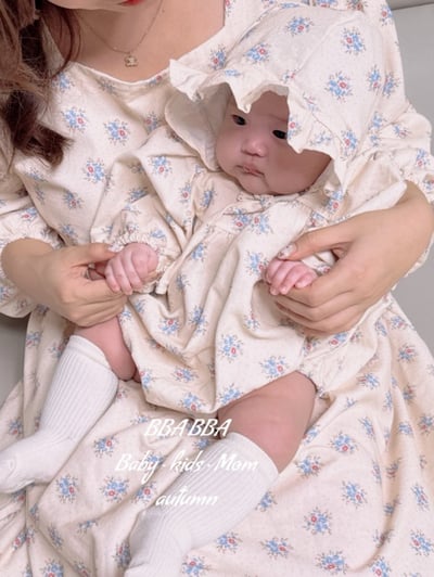 BBABBA15｜(60cm-120cm-mom)  2色田園碎花洋裝13