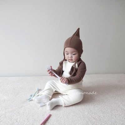 LEMONADE47｜(55cm-85cm) 3色撞色口袋連身包屁衣含帽子3