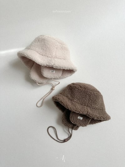 Atomeme44｜(70cm-110cm) 毛毛護耳保暖抽繩帽10