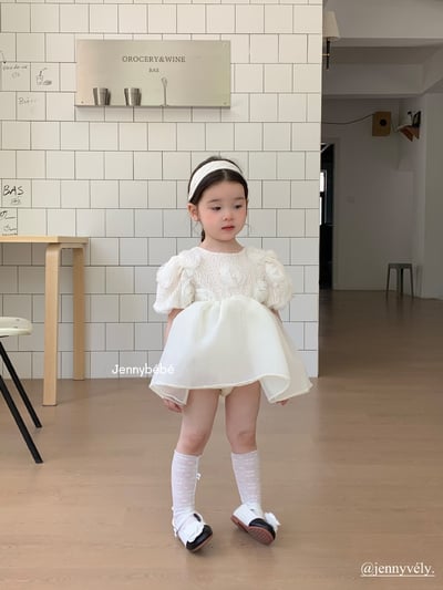 JE01｜(66-130cm) 玫瑰薄紗蓬蓬包屁洋裝4