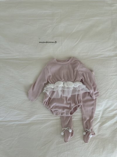 Bloom.b40｜(0m-18m) 蕾絲裙擺包屁衣10