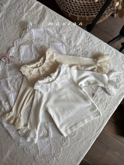 Marron09｜(1y-6y) 層次蕾絲領袖上衣12