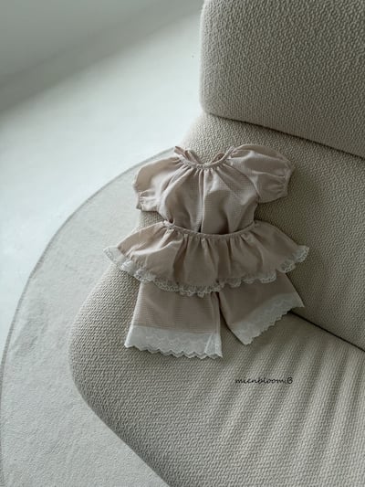 Bloom.b34｜(55cm-118cm) 格紋蕾絲花邊直筒長褲11