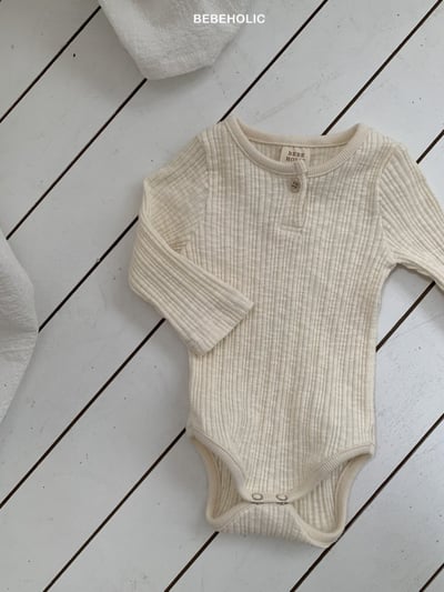 Bebe holic30｜(3m-18m) 鈕扣坑條包屁衣8