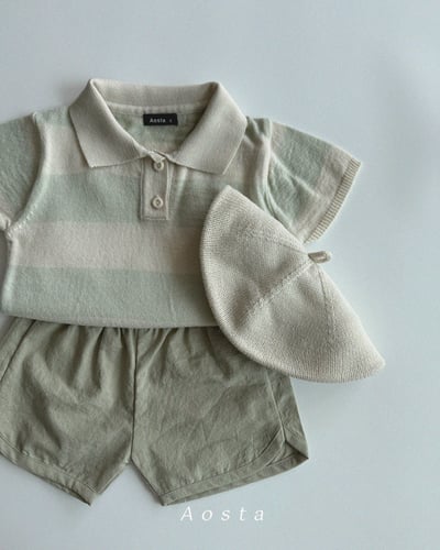 AOSTA31｜(1y-5y) 3款針織領條紋襯衫10