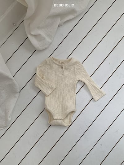 Bebe holic30｜(3m-18m) 鈕扣坑條包屁衣10