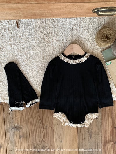 JE578｜(66-90cm) 蕾絲捲邊包屁衣/蕾絲花邊無根襪6