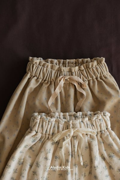 ALADIN15｜(75cm-114cm) 磨毛碎花抽繩縮口褲2