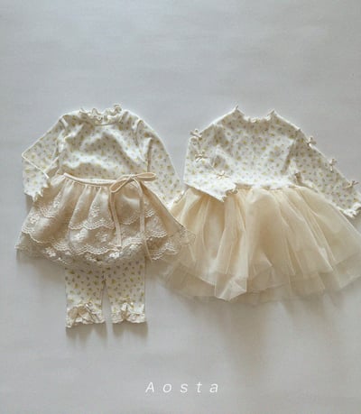 AOSTA11｜(6m-5y) 蕾絲帶層次裙3