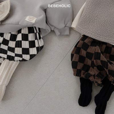 Bebe holic38｜(3m-18m) 褶皺格紋燈籠褲8