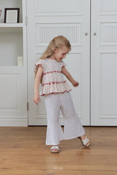 ROA23｜(6m-18m) 2色櫻桃捲邊層次上衣10