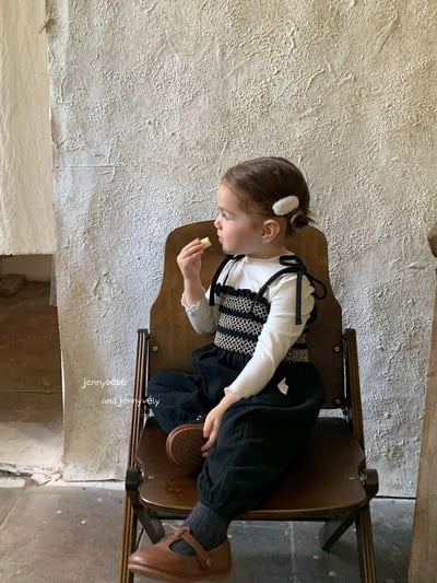 JE581｜(73-100cm) 抓皺綁帶連身褲/素面捲邊上衣22