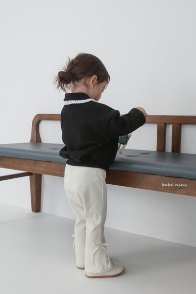 bebe nine35  (65-115) 3色蕾絲荷葉有領上衣3