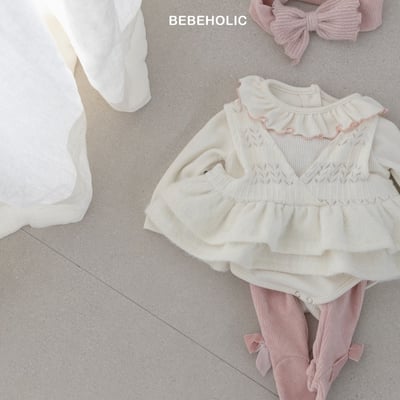 Bebe holic16｜(free) 針織V領荷葉裙襬背心14