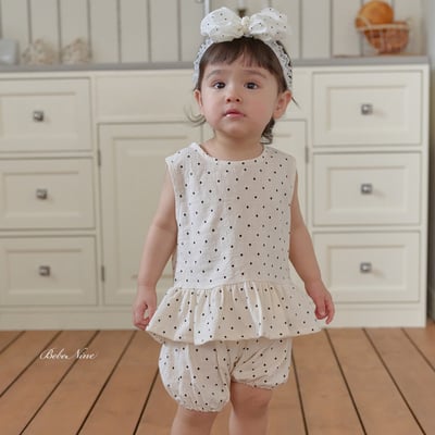 bebe nine40  (6m-24m) 3色點點蛋糕裙套裝1