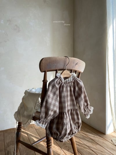 Anne Shirley15｜(3m-22m) 1色格紋蕾絲縮口包屁衣7