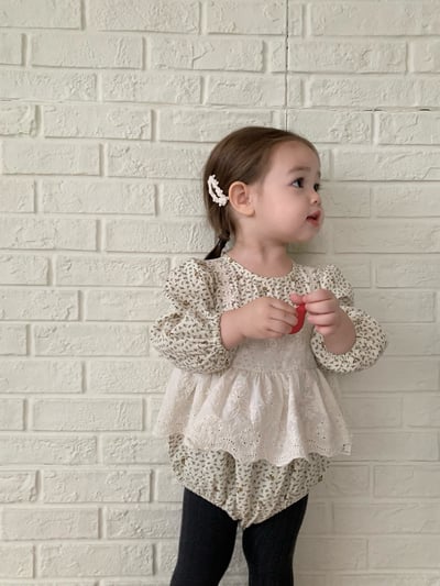 JE616｜(66cm-90cm) 碎花蕾絲背心設計包屁衣10