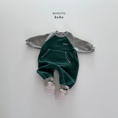 Bonito61｜(3m-18cm) 撞色小logo口袋連身衣7