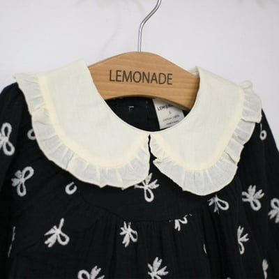 LEMONADE36｜(55cm-85cm) 2色蝴蝶結刺繡包屁衣含帽子12