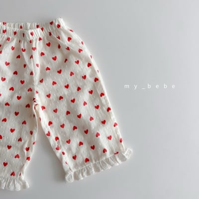 my_bebe30｜(80-120cm) 蕾絲邊直筒長褲6