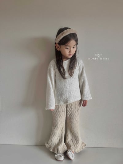 Monpetitbebe16｜(70cm-110cm) 荷葉邊起毛喇叭褲6