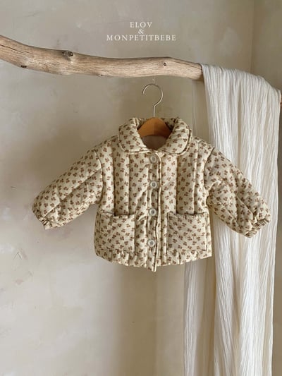 Monpetitbebe13｜(70cm-110cm) 碎花夾層棉質外套1