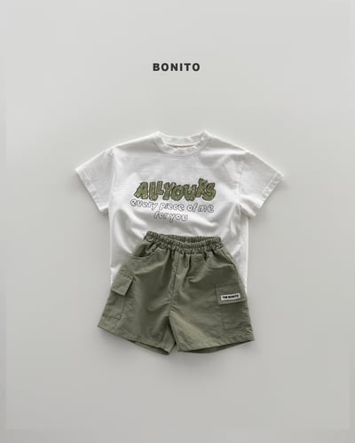 Bonito01｜(75cm-125cm) 3色小標工装短褲11