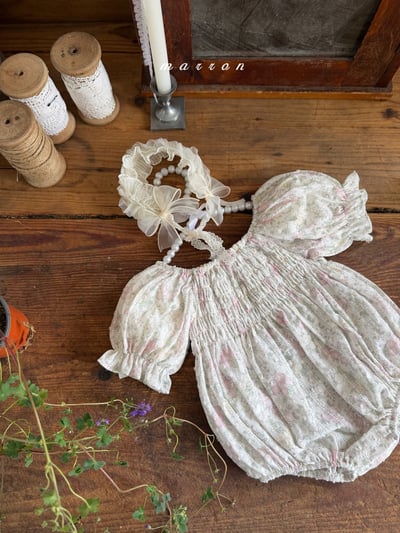 Marron09｜(3m-18m 1y-6y) 復古小碎花套裝15