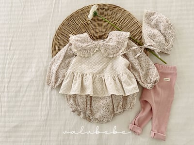 Valubebe15｜(65-80) 碎花綁帶帽4