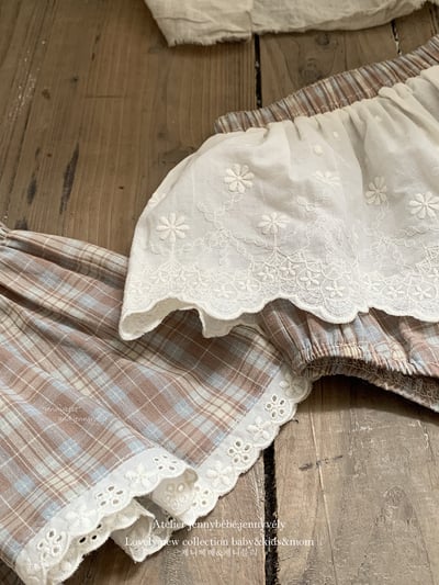 JE22｜(73-100cm) 格紋花邊套裝5