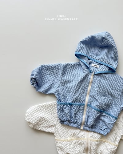 onu47｜(70cm-115cm) 泡泡紗拉鍊連帽外套4