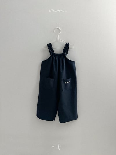 Atomeme03｜(70-110) 荷葉肩愛心口袋連身褲4