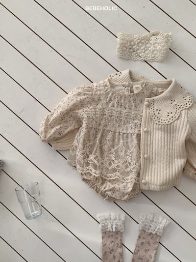 Bebe holic44｜(3m-18m) 碎花蕾絲裙包屁衣9