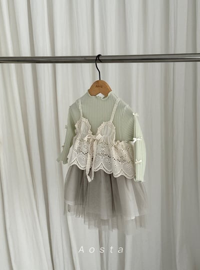 AOSTA03｜(6m-5y) 緞帶羅紋薄紗洋裝24