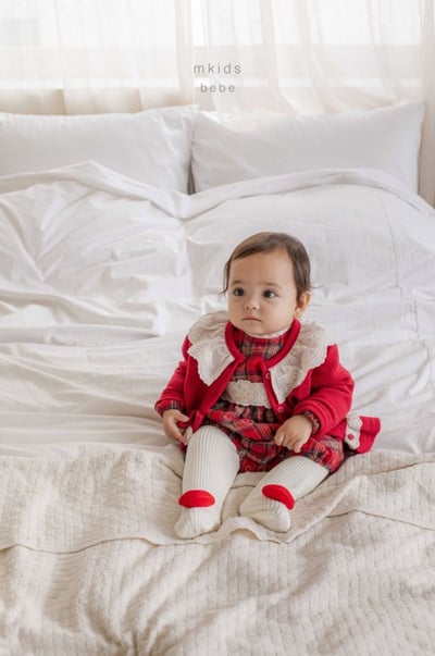 M-KIDS01｜(55-80cm) 1色聖誕格紋包屁衣6