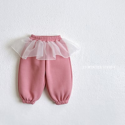 vivid32｜(78cm-125cm) 雪紡裙擺休閒縮口褲7