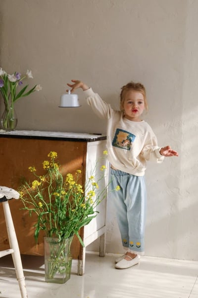 FLO50｜(75-140) 2色法式油畫插圖休閒上衣12