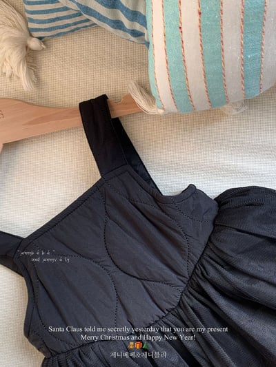 JE 418｜(80-110cm)  絎縫線蕾絲洋裝7