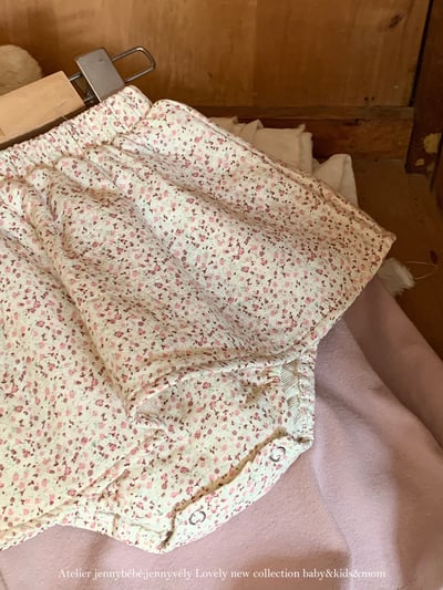 JE590｜(73cm-100cm) 碎花翻領兩件式上衣包屁裙5