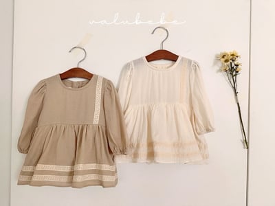 Valubebe82｜(65-80) 蕾絲刺繡包屁洋裝1