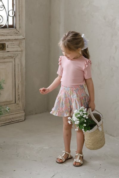 FLO23｜(75-140) 碎花荷葉邊短褲4