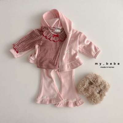 my_bebe11｜(-12m-7y) 荷葉領條紋上衣6