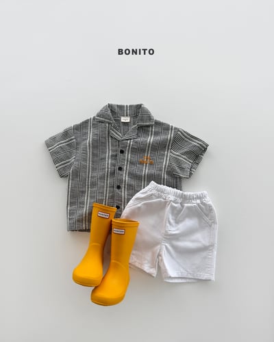 Bonito09｜(75cm-125cm) 3色刺繡條紋襯衫12