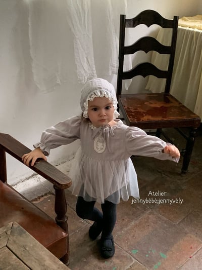 JE557｜(66-90cm) 蕾絲袖章包屁衣含帽子14