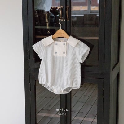 M-KIDS44｜(65-80cm) 條紋排釦包衣2