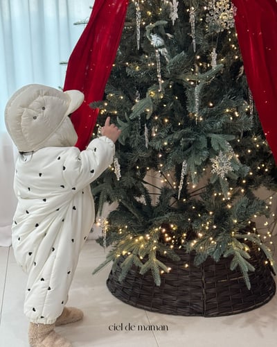 Cieldemaman16｜(6M~24M)  2色愛心羽絨連身服7