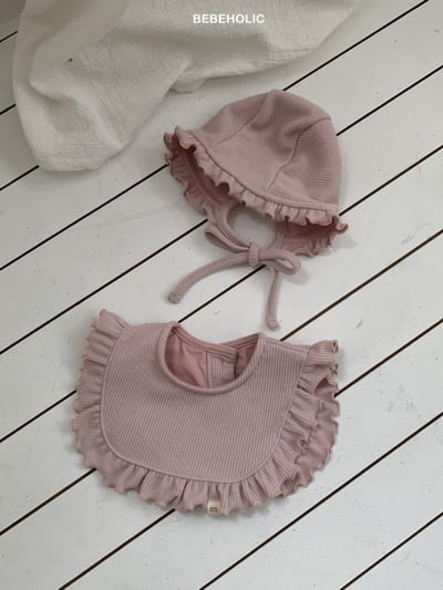 Bebe holic16｜(3m-18m) 摺邊背心/摺邊帽子套裝4
