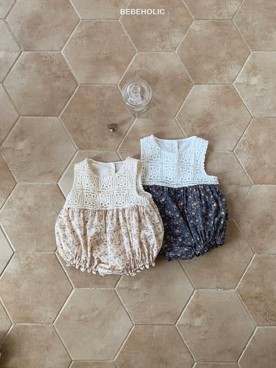 Bebe holic24｜(3m-18m) 拼色無袖連身服12